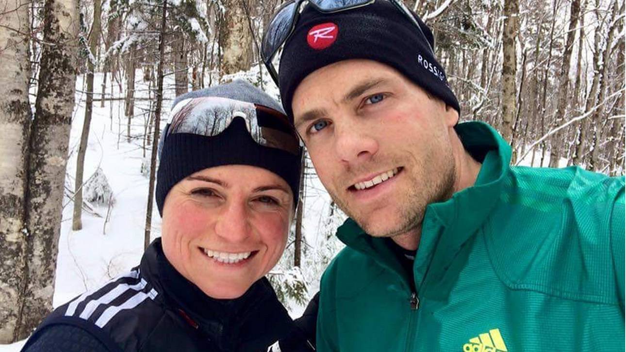 Andrea Henkel  und ihr Mann Tim Burke haben immer noch Spaß an verschneiten Winterlandschaften