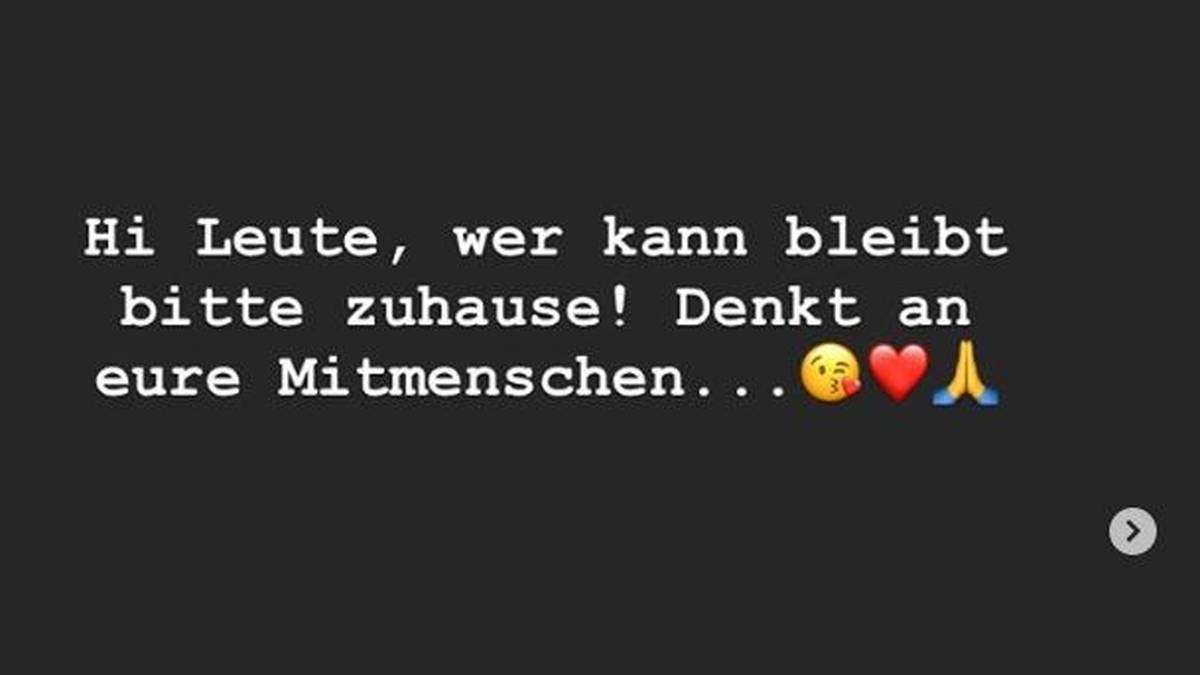 Nürnbergs Enrico Valentini appelliert in seiner Instagram-Story, zuhause zu bleiben: "Denkt an eure Mitmenschen"