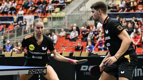 Patrick Franziska (r.) und Annett Kaufmann verpassten bei der EM das Mixed-Finale denkbar knapp