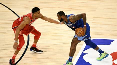 Die Teams von LeBron James und Giannis Antetokounmpo lieferten sich im All-Star Game der NBA einen engen Fight