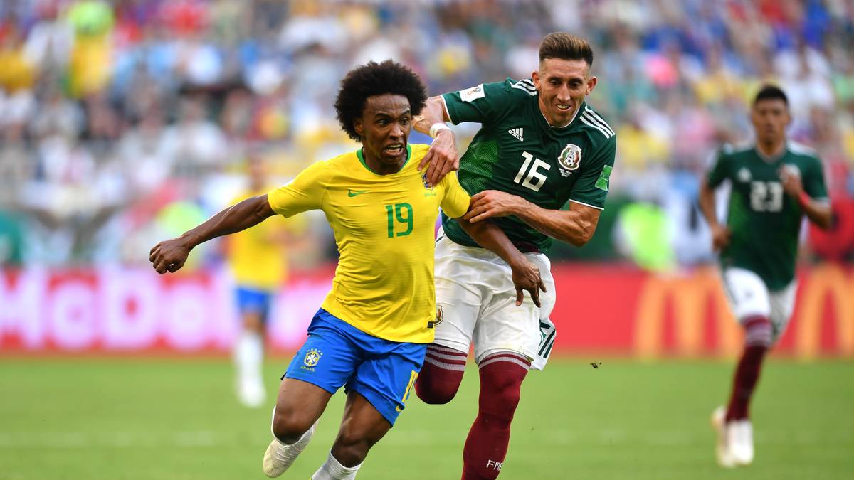 BRASILIEN - FOLHA DE S.PAULO: "Mit Dribblings und dem Startschuss glänzt Willian und macht sein erstes großes Spiel des Turniers. Brasilien überholt Deutschland in den geschossenen Toren in Weltmeisterschaften"
