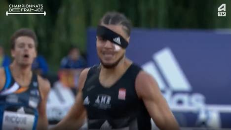 Wilfried Happio sicherte sich mit Augenklappe den französischen Meistertitel und ein WM-Ticket über 400 m Hürden