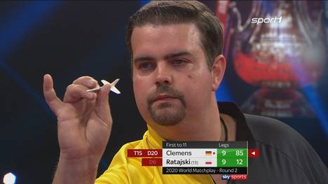 Für Gabriel Clemens ist das World Matchplay beendet. Gegen den Polen Krzysztof Ratajski scheitert Clemens nach starker Leistung mit 10:12.