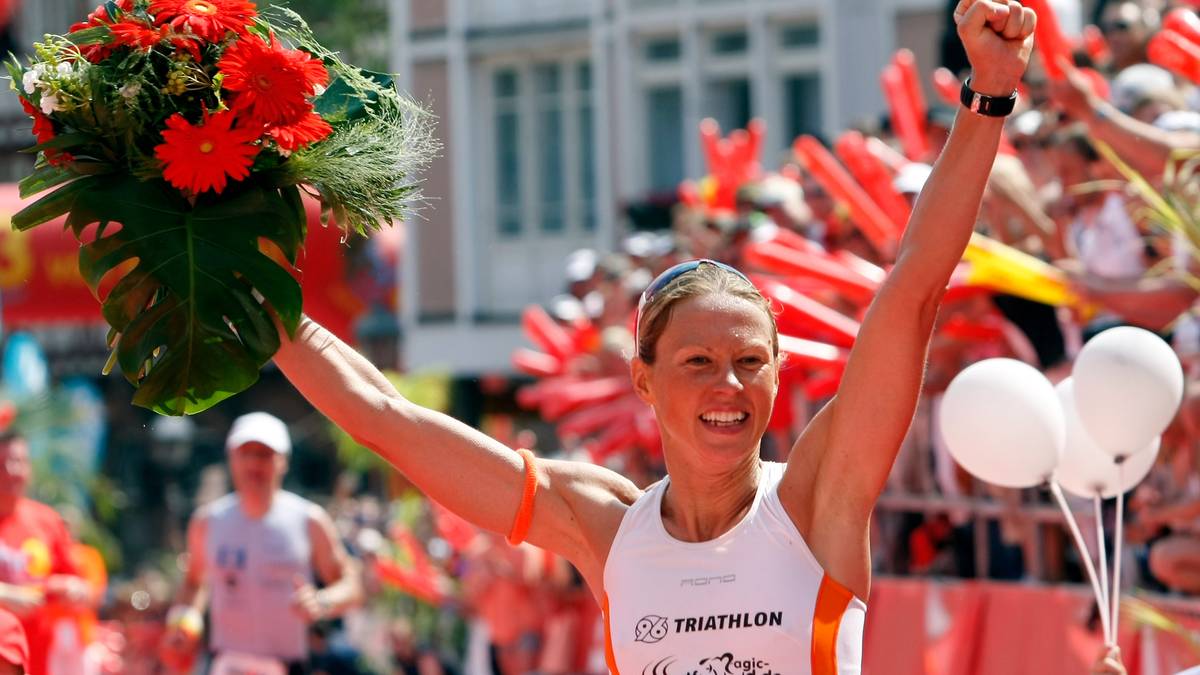 Sandra Wallenhorst, hier bei ihrem Triumph in Frankfurt 2006, schaffte es einmal in Hawaii aufs Treppchen