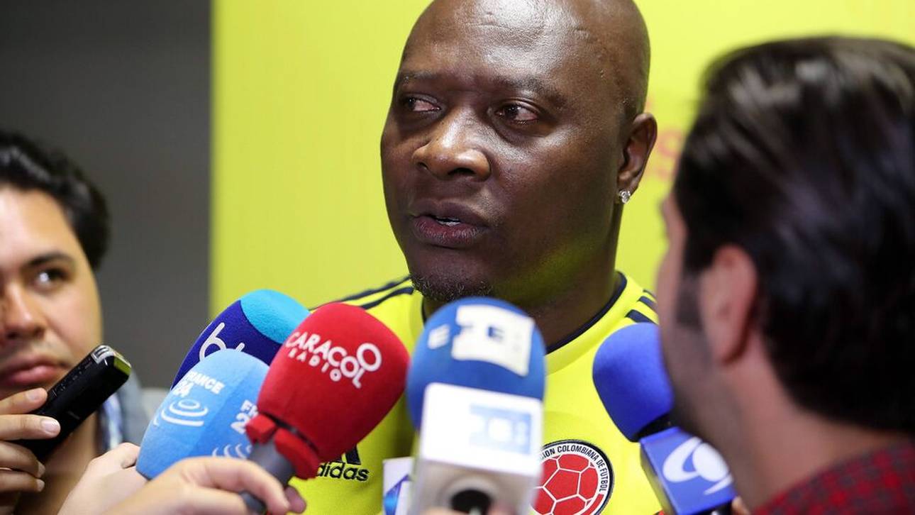 Freddy Rincón bei einem Medienauftritt vor der WM 2018