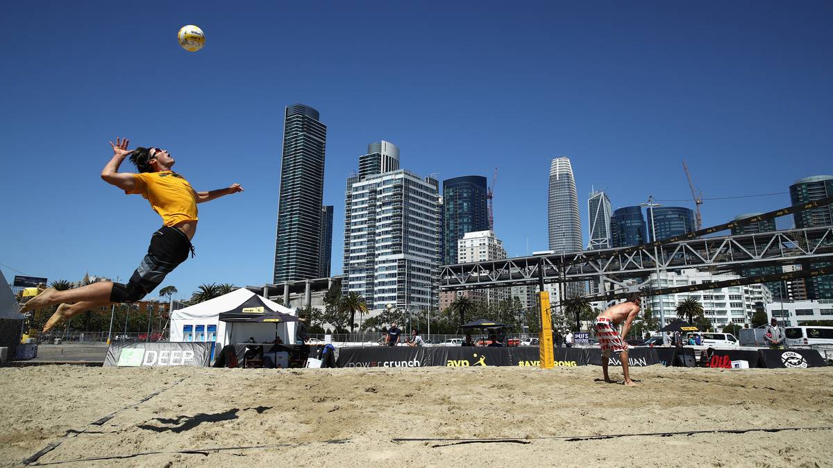 Beachen mit Blick auf die Skyline von San Franciso? Auch das gehört zum Leben eines Beachvolleyball-Profis