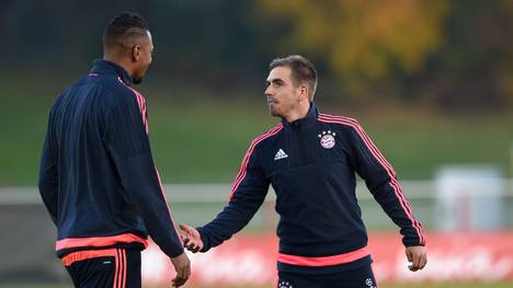 Philipp Lahm (r.) sieht den FC Bayern nach dem Ausfall von Jerome Boateng vor Problemen
