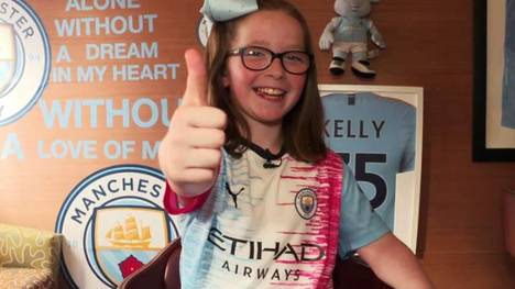 Die neun Jahre alte Lucy-Beth aus Dublin gewann den Trikotdesign-Wettbewerb von Manchester City