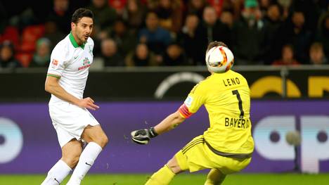 Claudio Pizarro erzielte gegen Bayer 04 Leverkusen seine Saisontreffer acht bis zehn