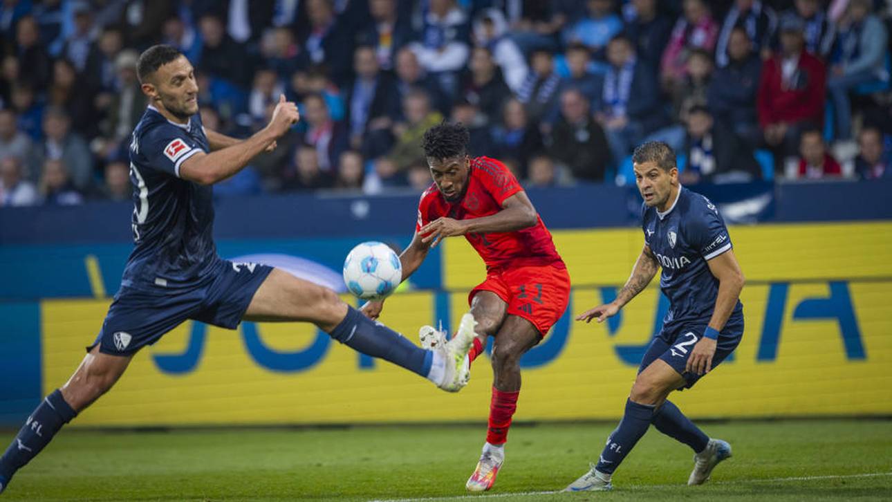 Kingsley Coman (M.) trifft für den FC Bayern zum 5:0-Endstand beim VfL Bochum
