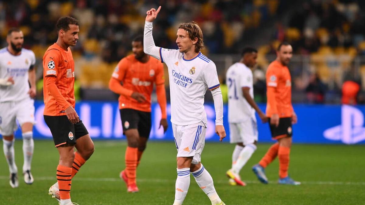Real Madrid um Luka Modric gewann gegen Donezk