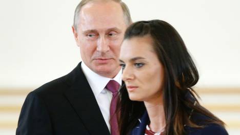 Jelena Issinbajewa mit Russlands Präsident Wladimir Putin