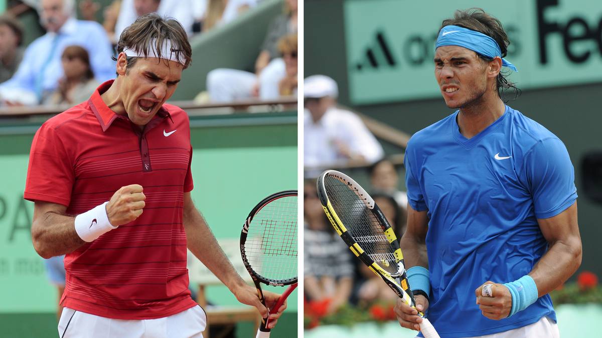 PLATZ 8 - FRENCH-OPEN-FINALE 2011: 2011 ist Federer so nah wie nie an einem Sieg gegen Nadal bei den French Open. Die ersten drei Sätze sind ausgeglichen. Nadal gewinnt die Sätze eins und zwei 7:5 und 7:6, der dritte geht mit 7:5 an Federer