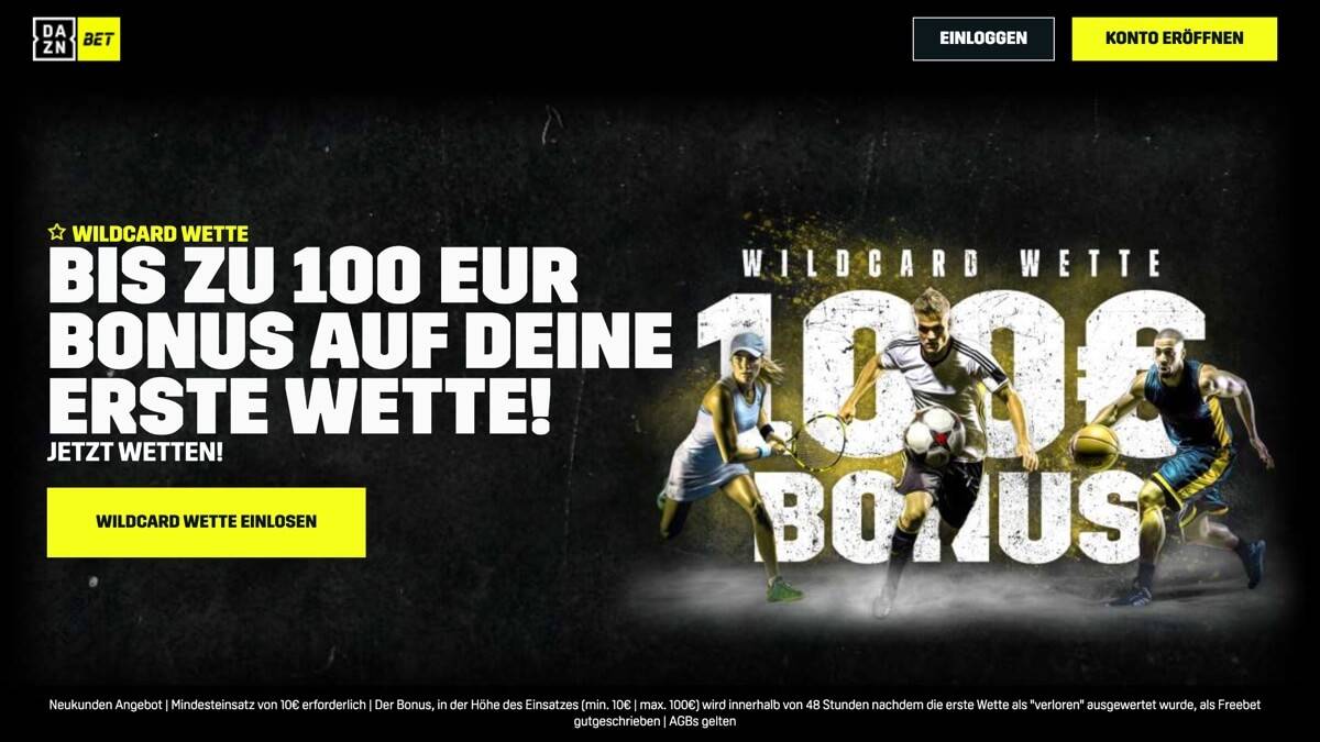 Als DAZN Bet Bonus bekommen Neukunden eine risikofreie Wette bis zu 100€
