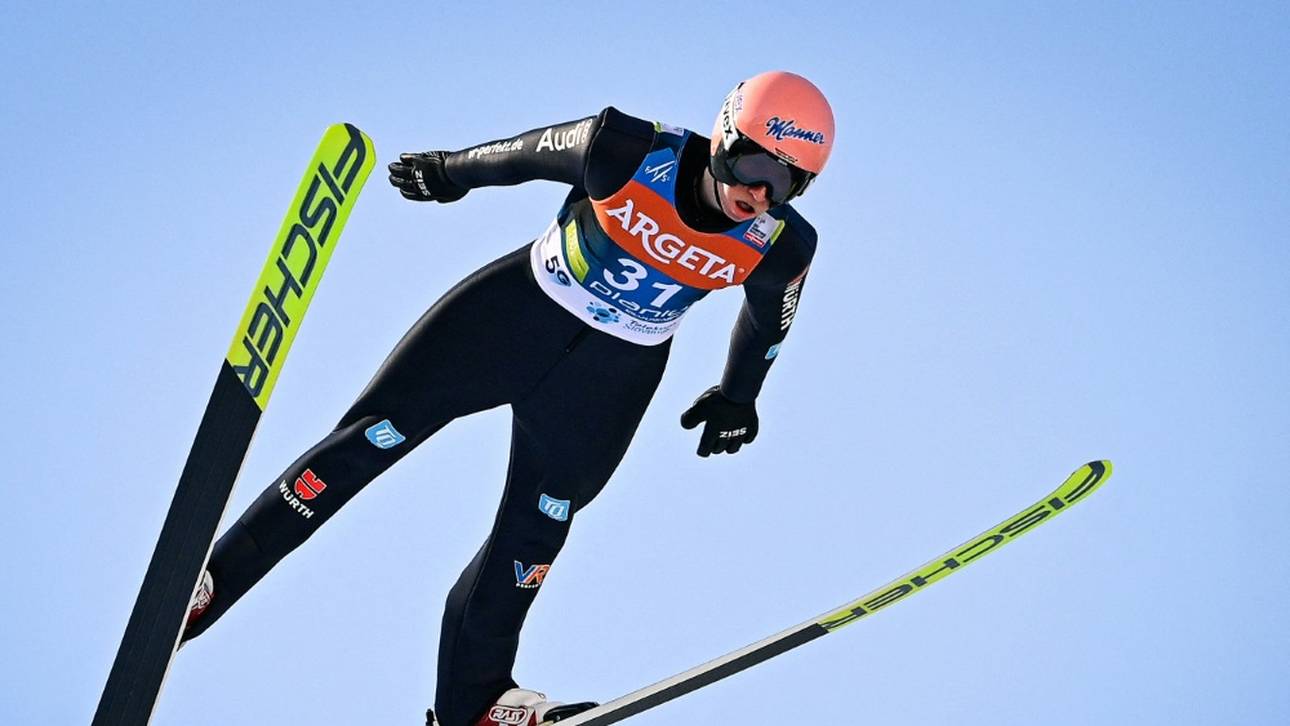 Karl Geiger siegt mit einer Weite von 232,0 m