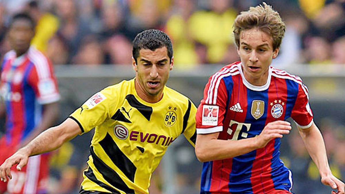 Torschütze Henrik Mkhitaryan (links) im Zweikampf gegen Gianluca Gaudino