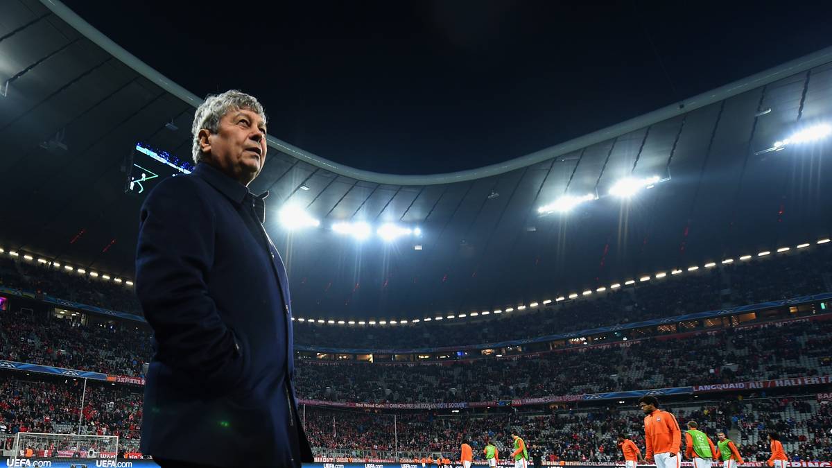 Schachtjor-Trainer Mircea Lucescu steht im Flutlicht. Das 0:0 aus dem Hinspiel ist eine gute Ausgangslange für die Ukrainer