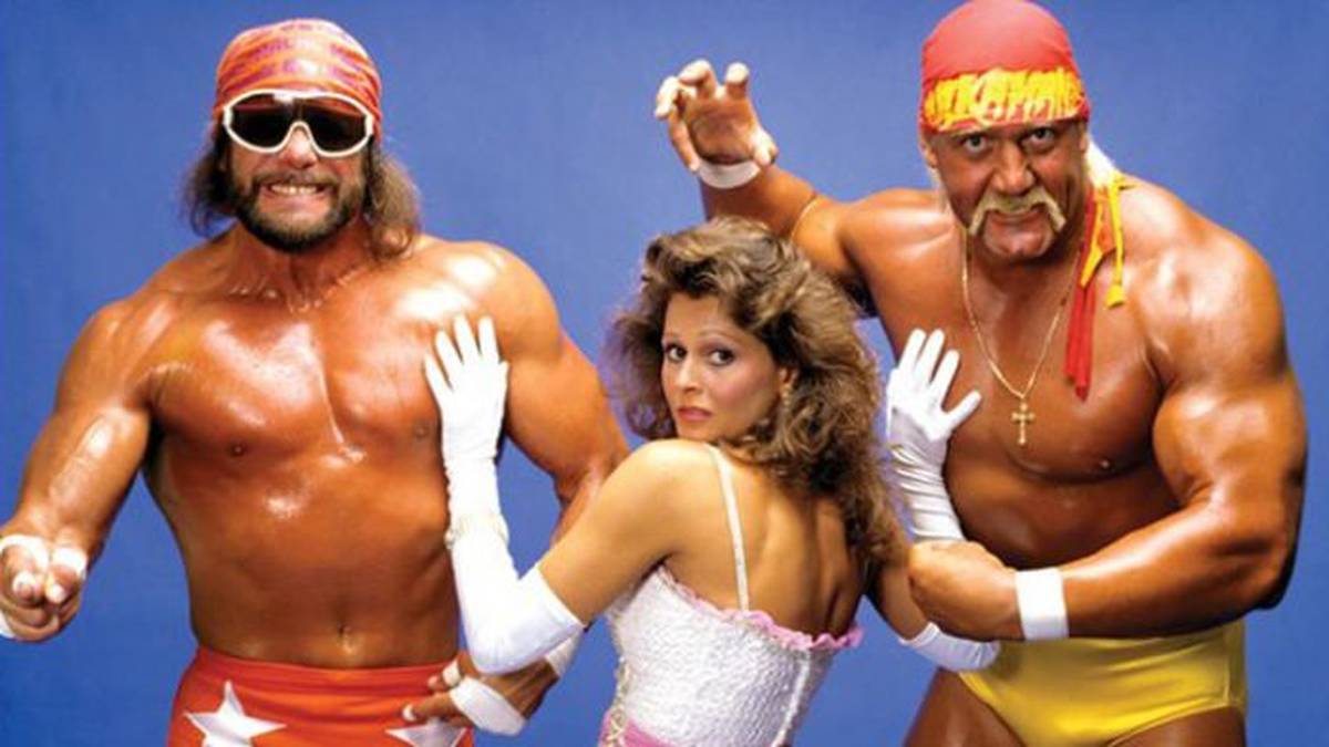 Randy Savage (l.) und Hulk Hogan stritten um Miss Elizabeth - auch im echten Leben