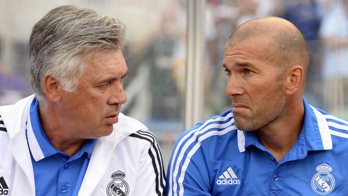 Ein Jahr lang Trainergespann bei Real Madrid: Carlo Ancelotti (l.) und Zinedine Zidane