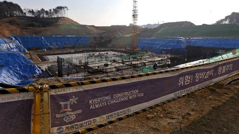 Eine Baustelle vor den Spielen in Pyeongchang 2018 Olympic Winter Games - Previews