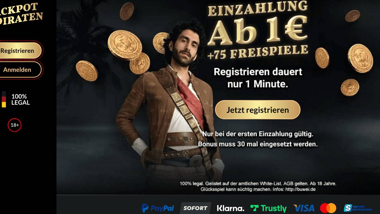 JackpotPiraten Bonus für Neukunden