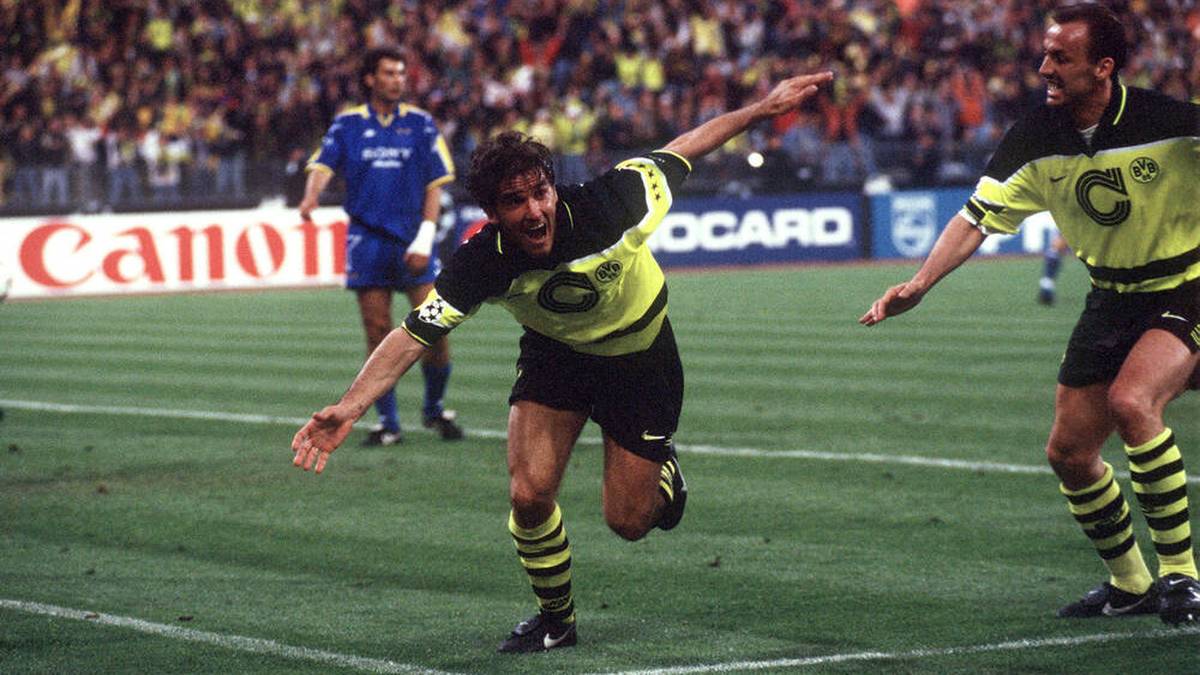 Karl-Heinz Riedle traf im Champions-League-Finale 1997 gegen Juventus doppelt für den BVB