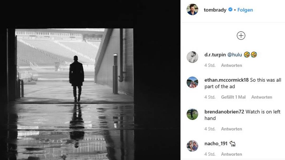 Tom Brady postete auf Instragram ein vielsagendes Schwarz-Weiß-Foto