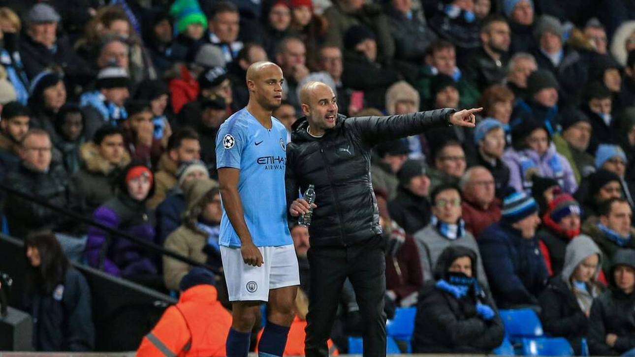 Pep Guardiola (r.) und Vincent Kompany