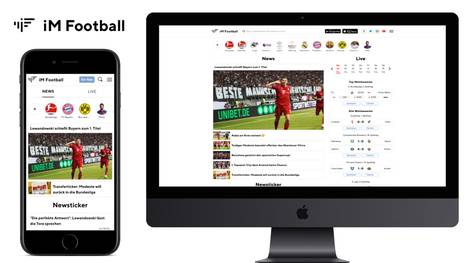 Die Inhalt von iM Football sind ab sofort neben der App auch auf einer neuen Webseite zu finden