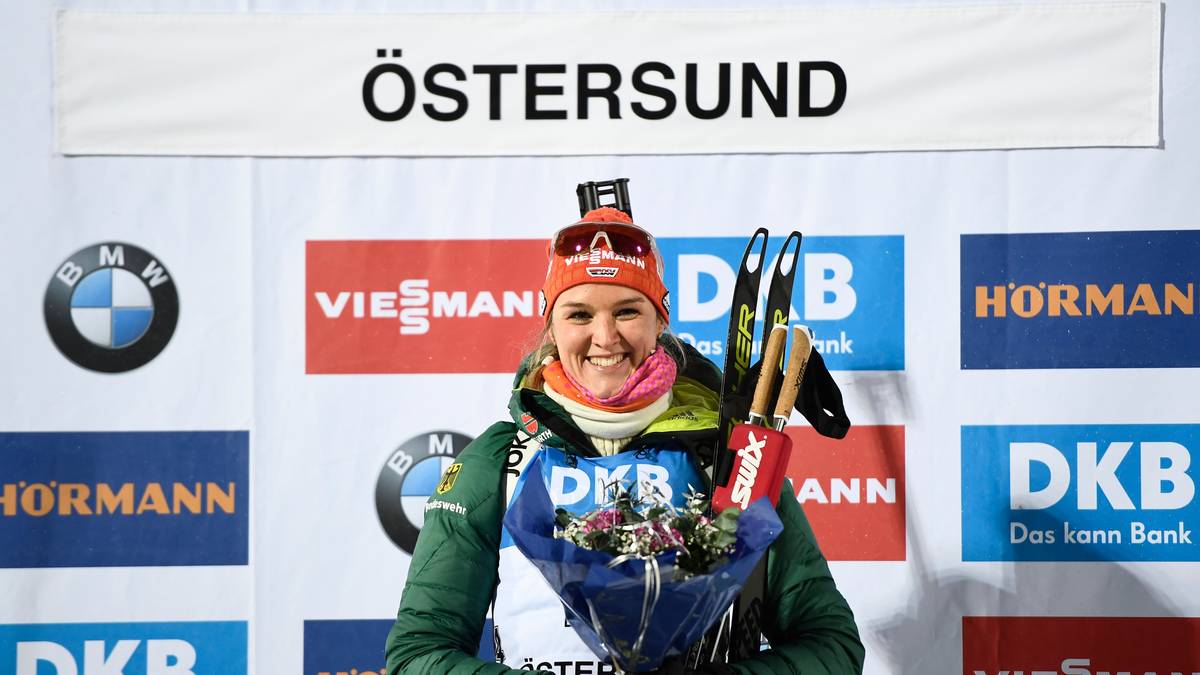 Denise Herrmann stand zum Saisonstart in Östersund zwei Mal ganz oben auf dem Podest
