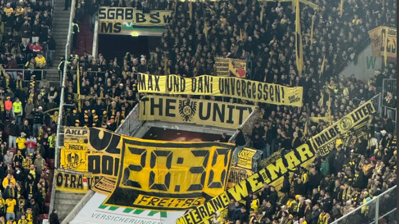 Auch die BVB-Fans gedachten der toten Augsburg-Ultras