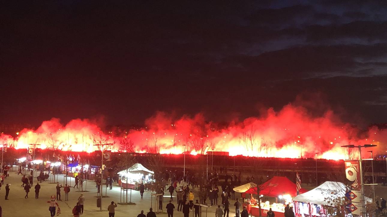 Irrer Pyro-Empfang in Madrid