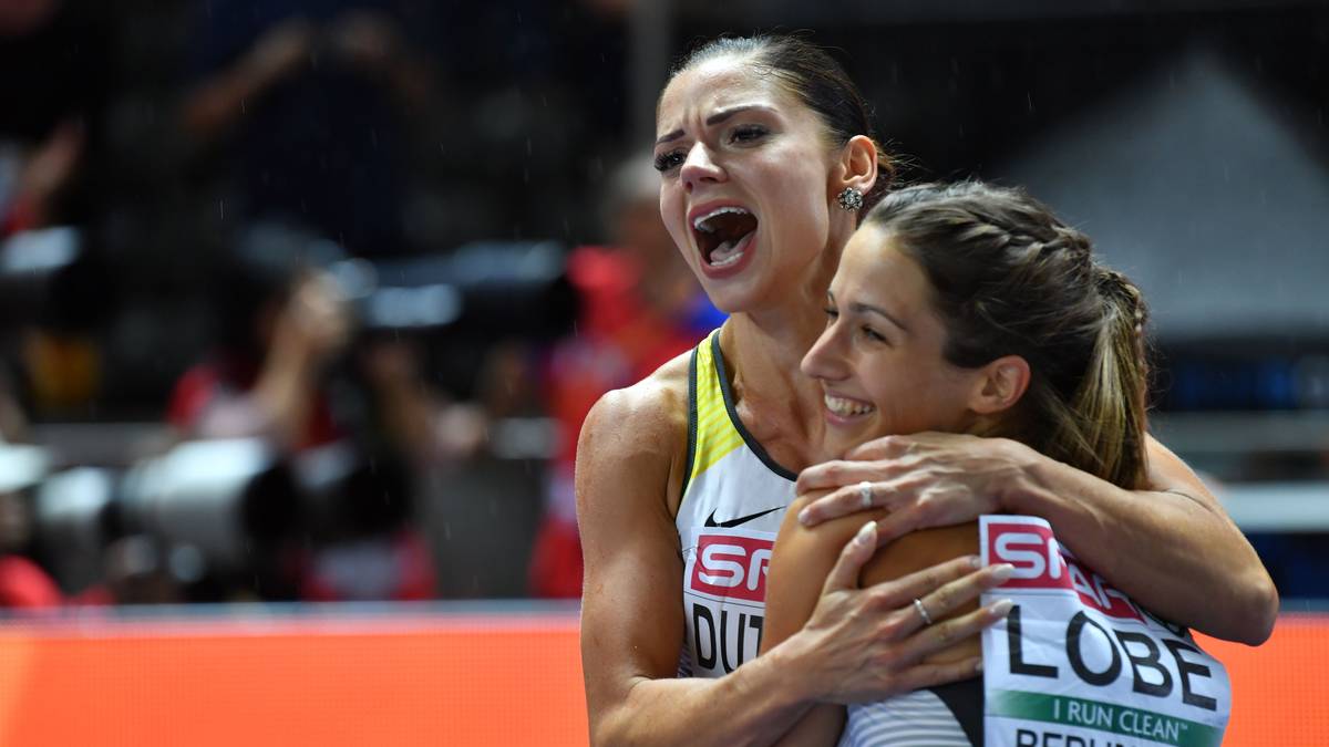 Pamela Dutkiewicz (l.) und Ricarda Lobe (Deutschland): Bei den European Championships treten die beiden Deutschen im Hürden- und im Staffellauf an
