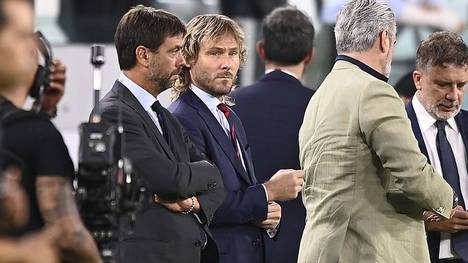 Die Juve-Verantwortlichen um Andrea Agnelli und Pavel Nedved (v.l.) sorgen für ein Beben
