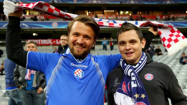 Fans von FC Bayern München und GNK Dinamo Zagreb