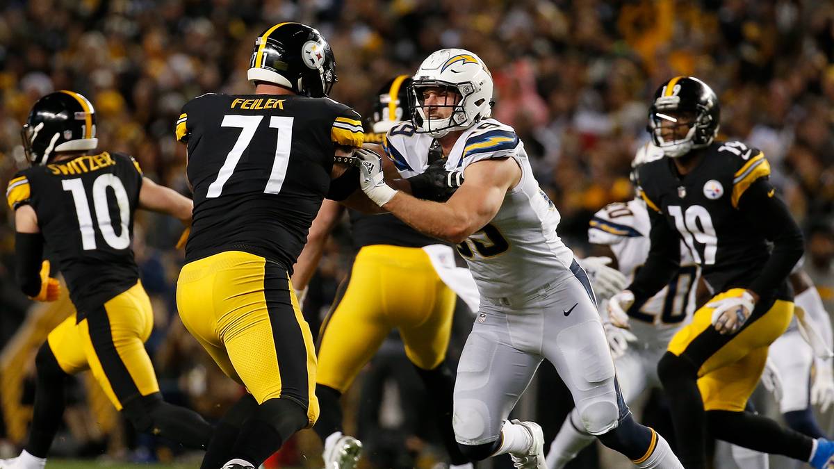 Wichtige Schlüsselspieler sind die beiden Defensive Ends Joey Bosa (18 Tackles und 5,5 Sacks) ...