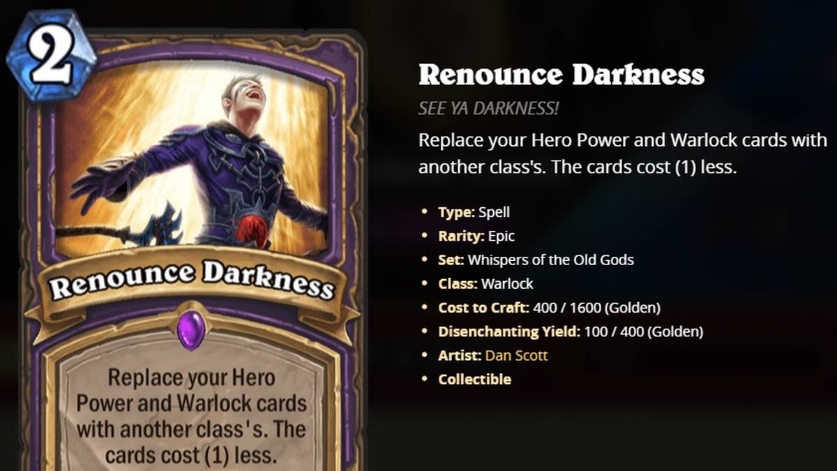 Warlock: Renounce Darkness
