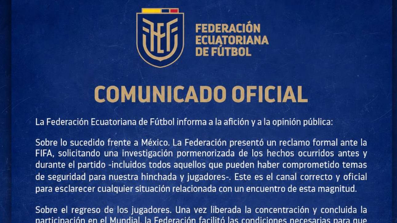 Ecuador beschwerte sich bei der FIFA