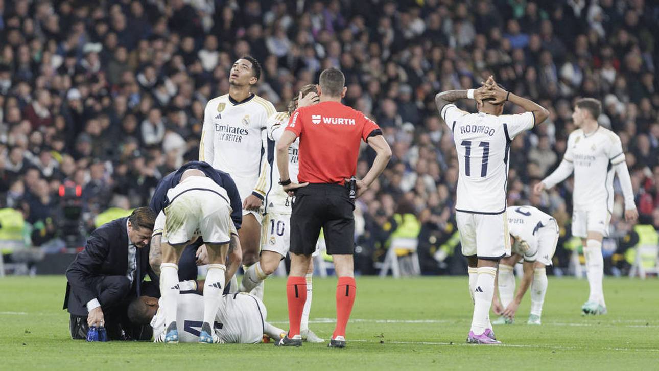 David Alaba liegt verletzt am Boden - seine Real-Teamkollegen sorgen sich