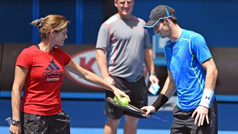 Finalist Andy Murray mit Trainerin Amelie Mauresmo bei den Australian Open