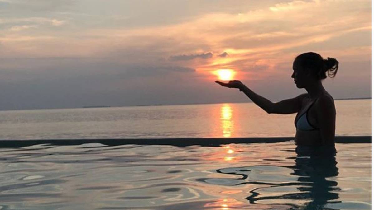 Auch Caroline Wozniacki genoss in ihrem Urlaub die Sonnenuntergänge auf den Malediven... 