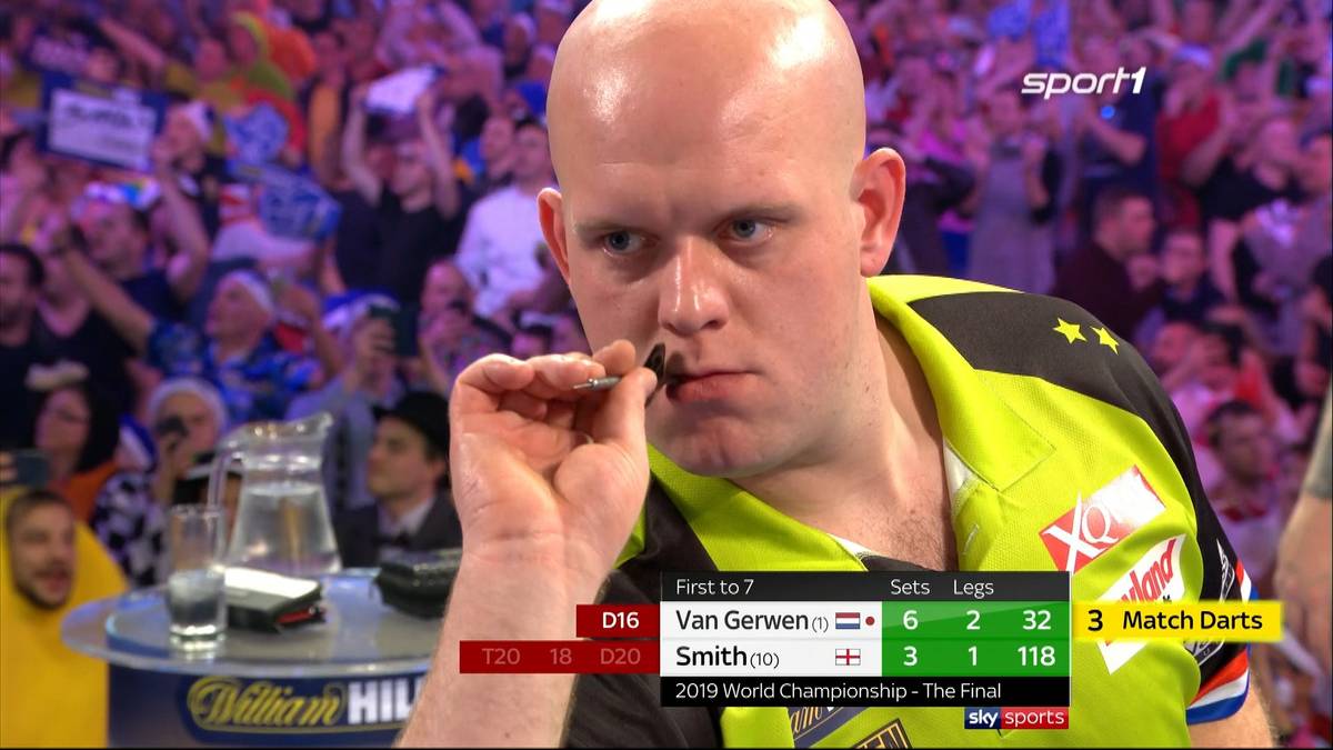 MEISTE TV-ZUSCHAUER: Bei der Darts-WM-Übertragung auf SPORT1 sind die Zuschauerzahlen Jahr für Jahr sehr hoch. Das Finale der WM 2019 zwischen Michael van Gerwen und Michael Smith bescherte eine Rekord-Quote. 1,49 Millionen Zuschauer verfolgten im Durchschnitt  das Endspiel