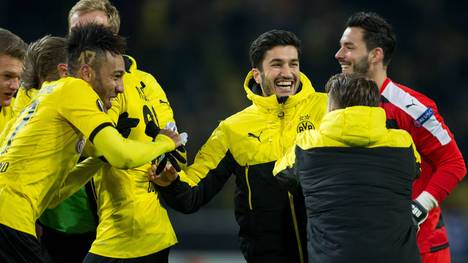 Nuri Sahin (3.v.r.) feierte nach fast einem Jahr sein Comeback für Borussia Dortmund
