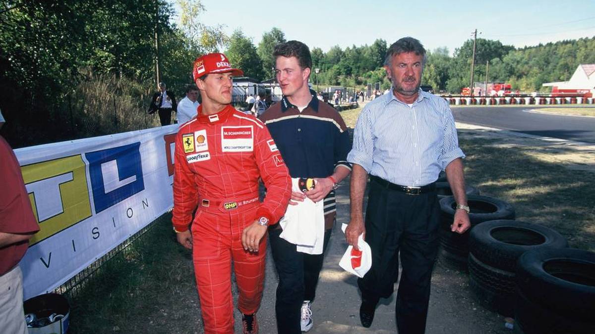 Michael und Ralf Schumacher mit ihrem früheren Manager Willi Weber