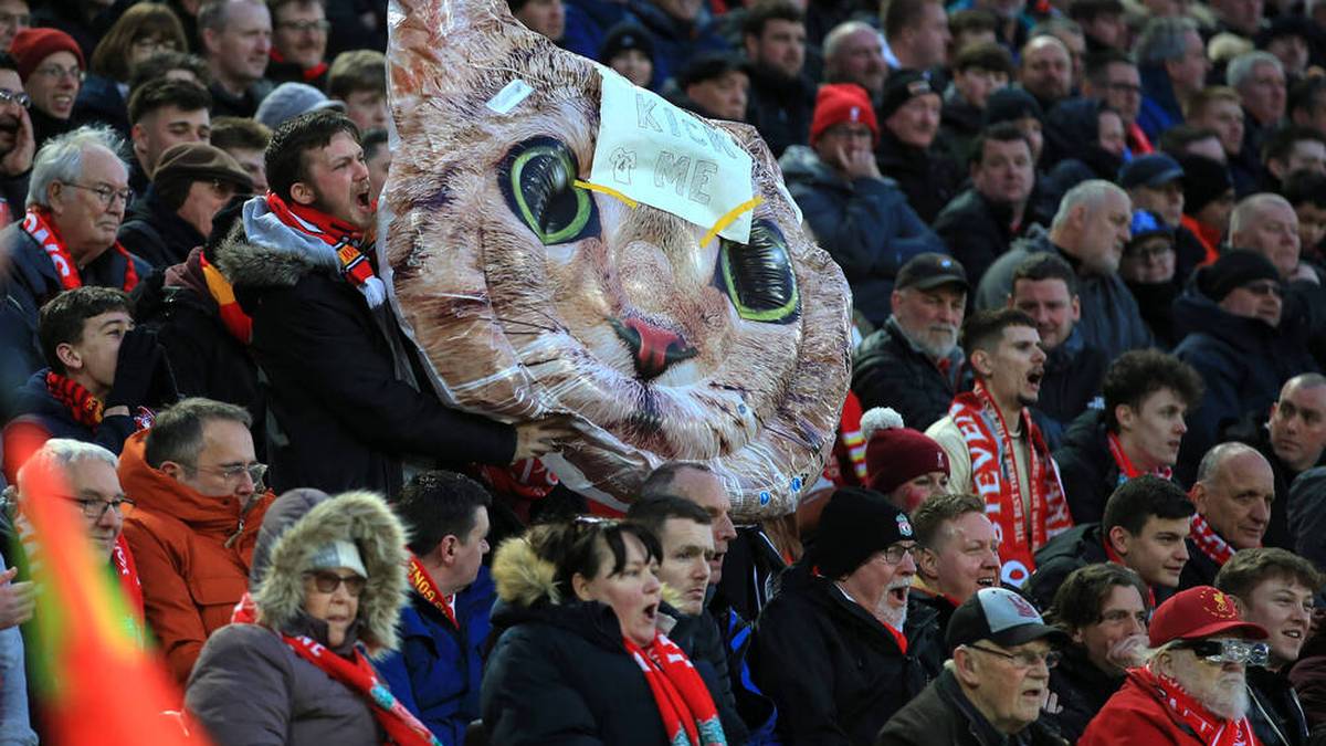 Die Fans des FC Liverpool verspotteten Kurt Zouma mit Katzen-Transparenten