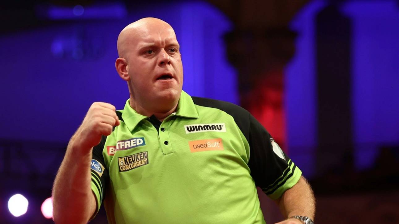 Trotz Neundarter von Rock: Van Gerwen im Viertelfinale