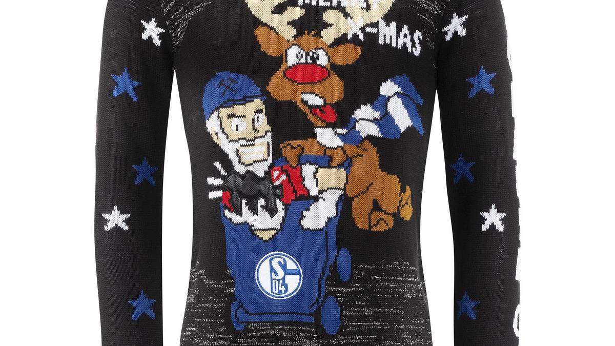 Der Weihnachtspulli von Schalke ist in diesem Jahr richtig traditionell und erinnert an den Bergbau