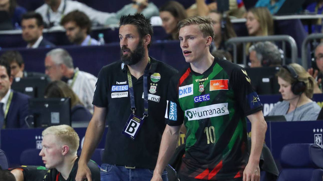 Bennet Wiegert im Zwiegespräch mit Final-Four-MVP Gisli Kristjansson