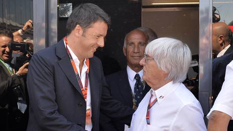 Italiens Ministerpräsident Matteo Renzi trifft Formel-1-Boss Bernie Ecclesteone.