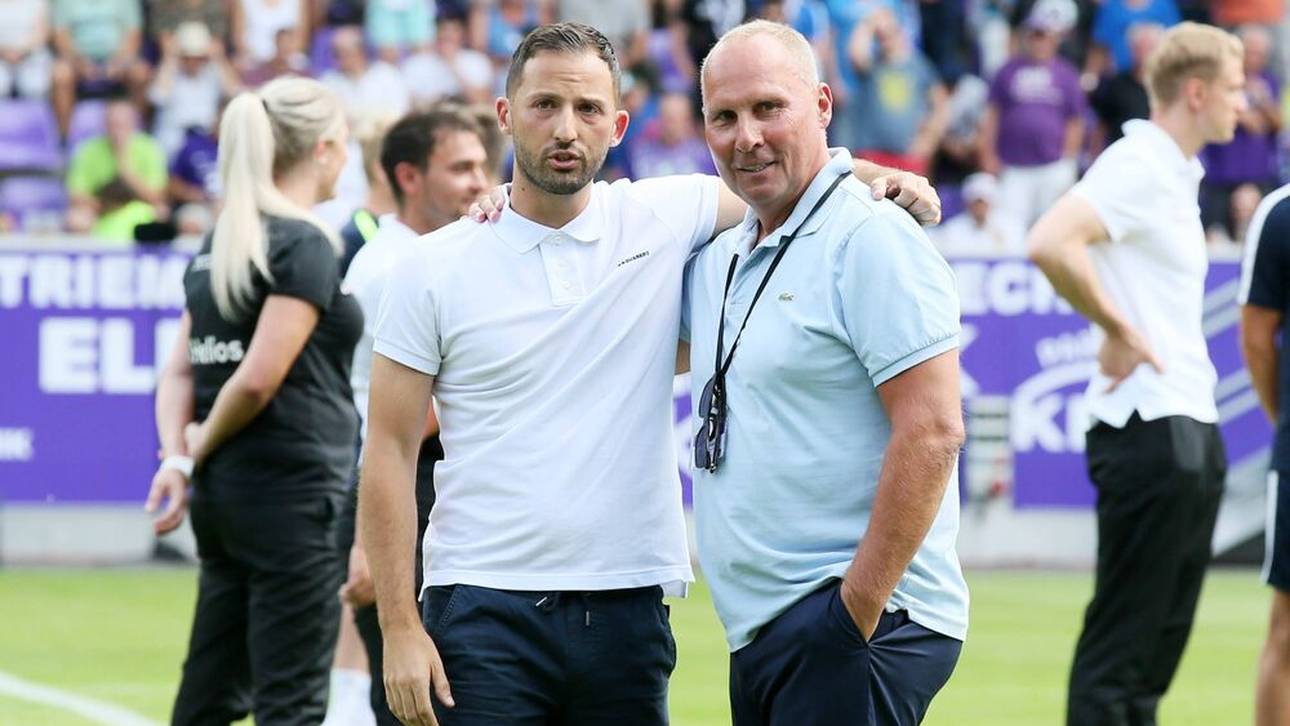 Domenico Tedesco (l.) und Helge Leonhardt im Jahr 2018